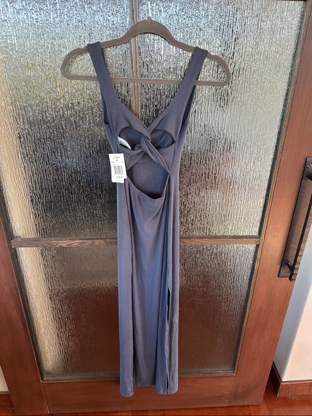 l*space Ribbed Scoop-Neck Maxi Dress - Slate Blue size XS NWT - Picture 3 of 7